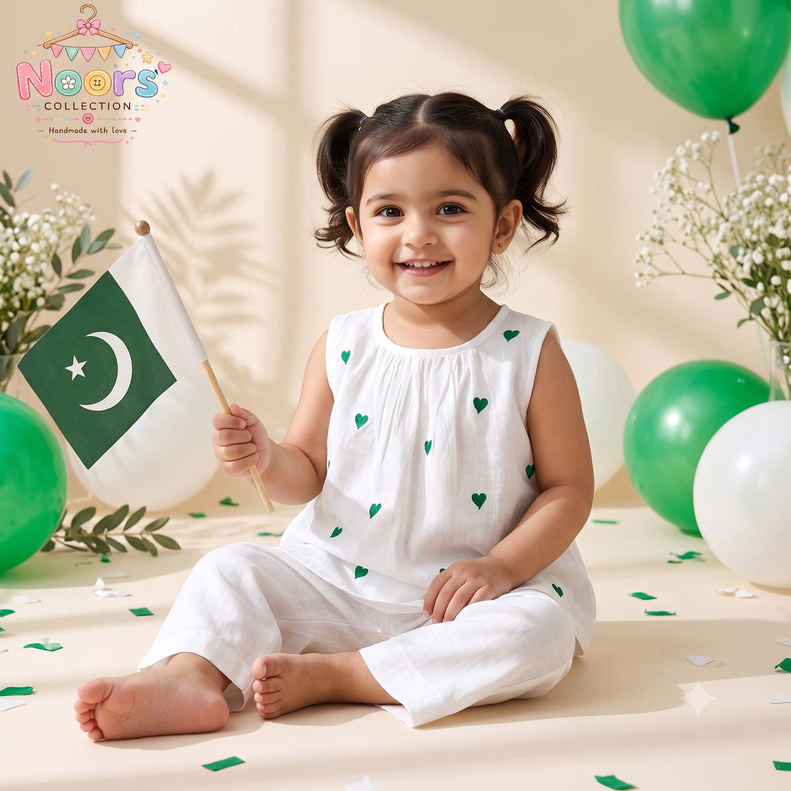 14 August Kids Suit By Noor With Free Scrunchie — view 2