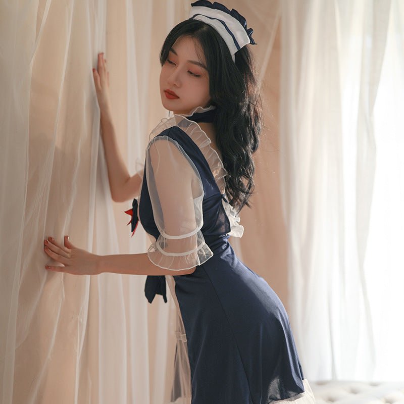 3 Piece Bow Style Elegant Net Nighty — view 4