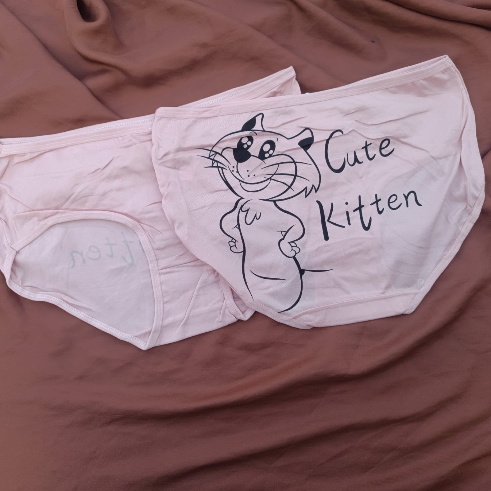 Back Side Cute Kitten Written Soft Underwear — view 5