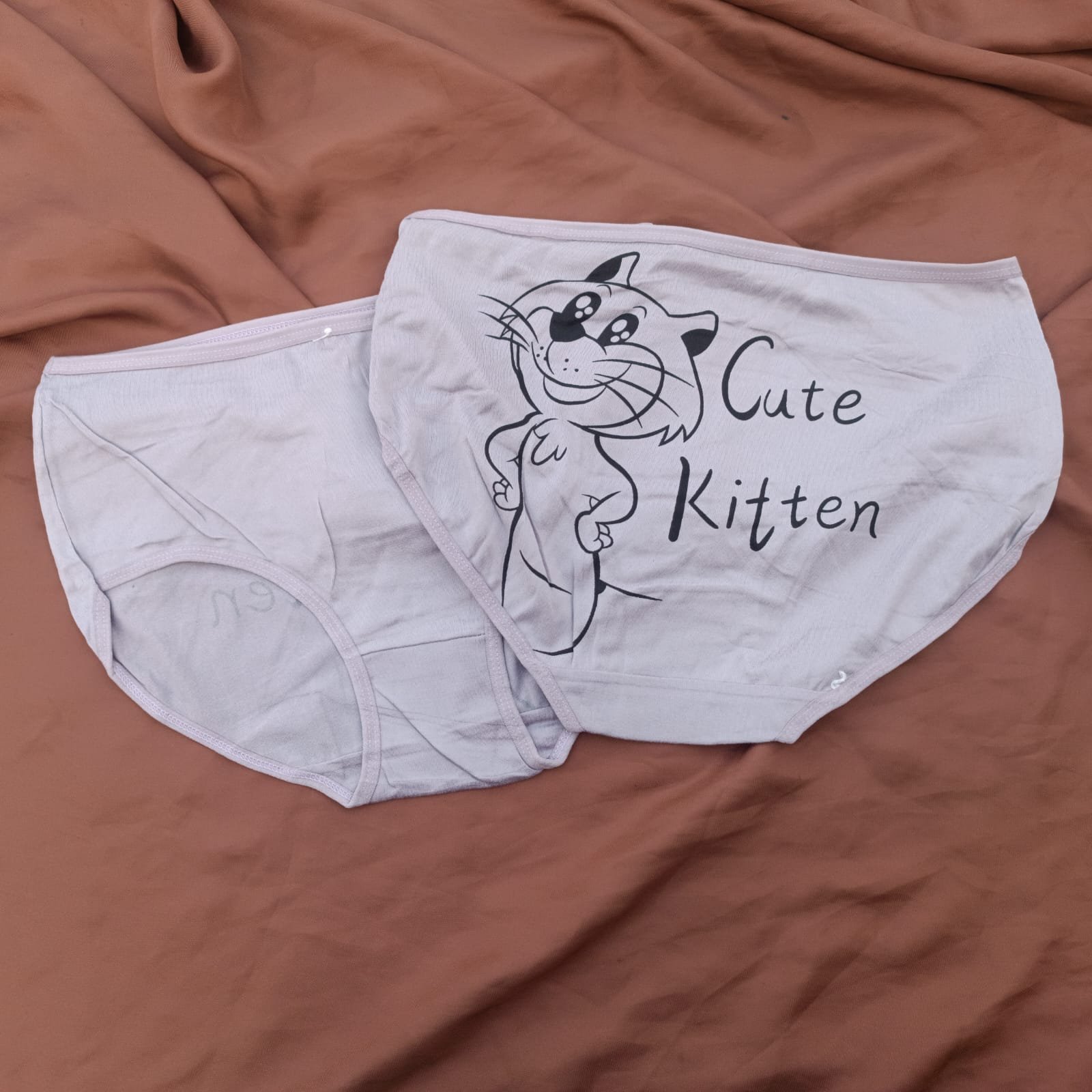 Back Side Cute Kitten Written Soft Underwear — view 6