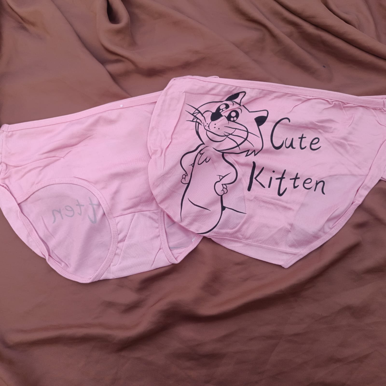 Back Side Cute Kitten Written Soft Underwear — view 7