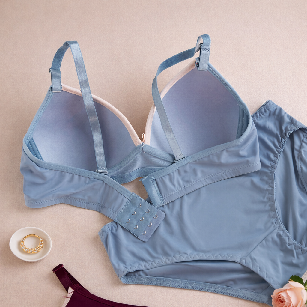 Bow Design Soft & Smooth Padded Bra & Panty Set — view 8