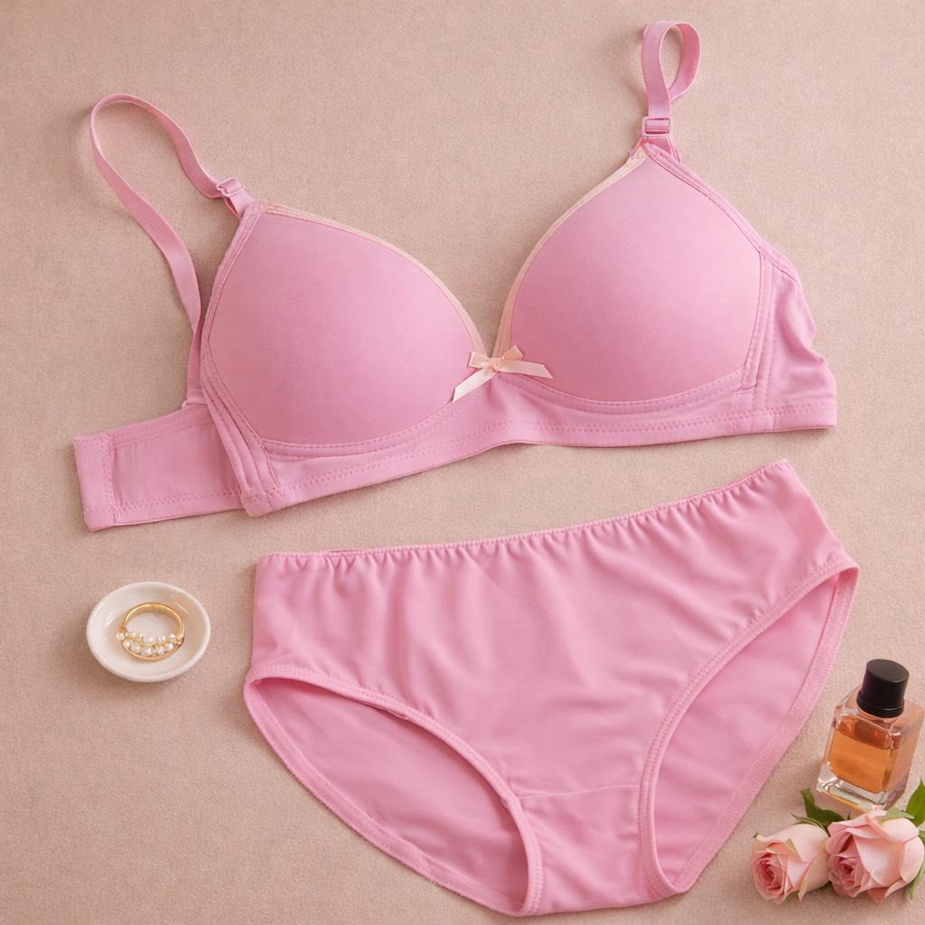 Bow Design Soft & Smooth Padded Bra & Panty Set — view 9