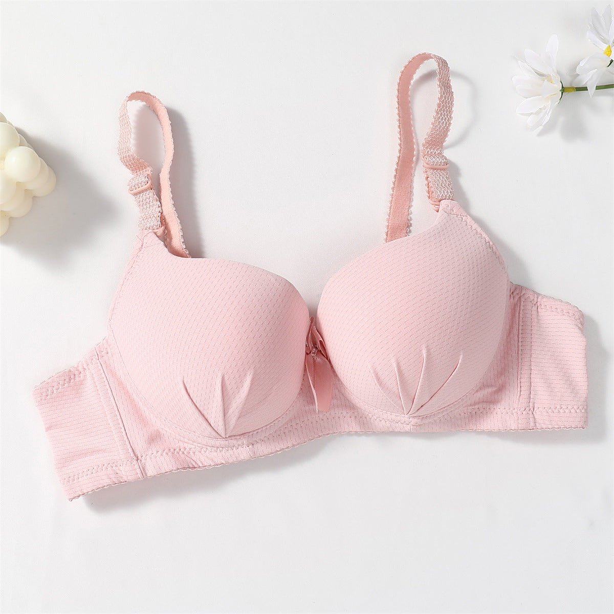Bow Style Single Padded Wired Pushup Daily Wear Bra — view 2