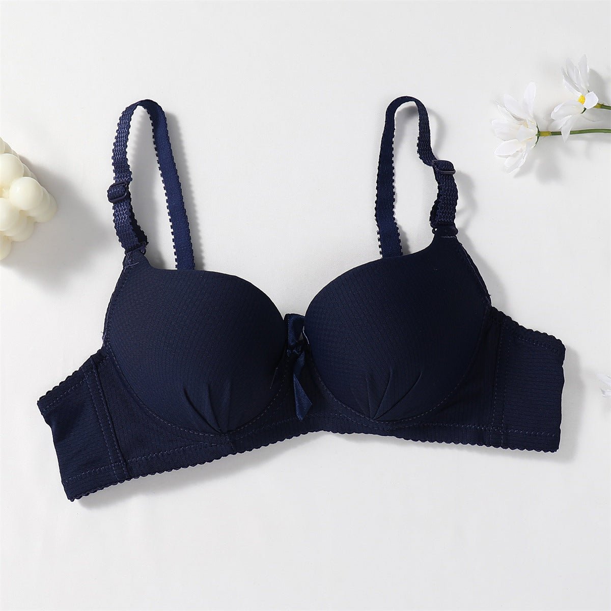 Bow Style Single Padded Wired Pushup Daily Wear Bra — view 3