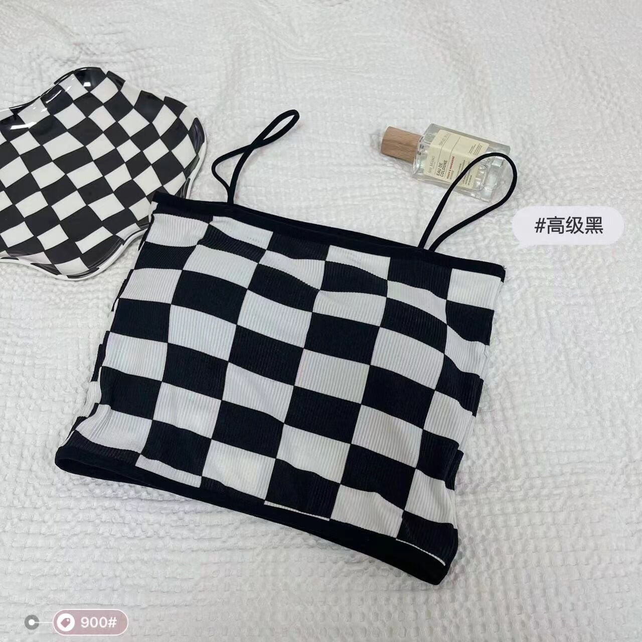 Chess Design Light Padded Camisole/Long Bra — view 3
