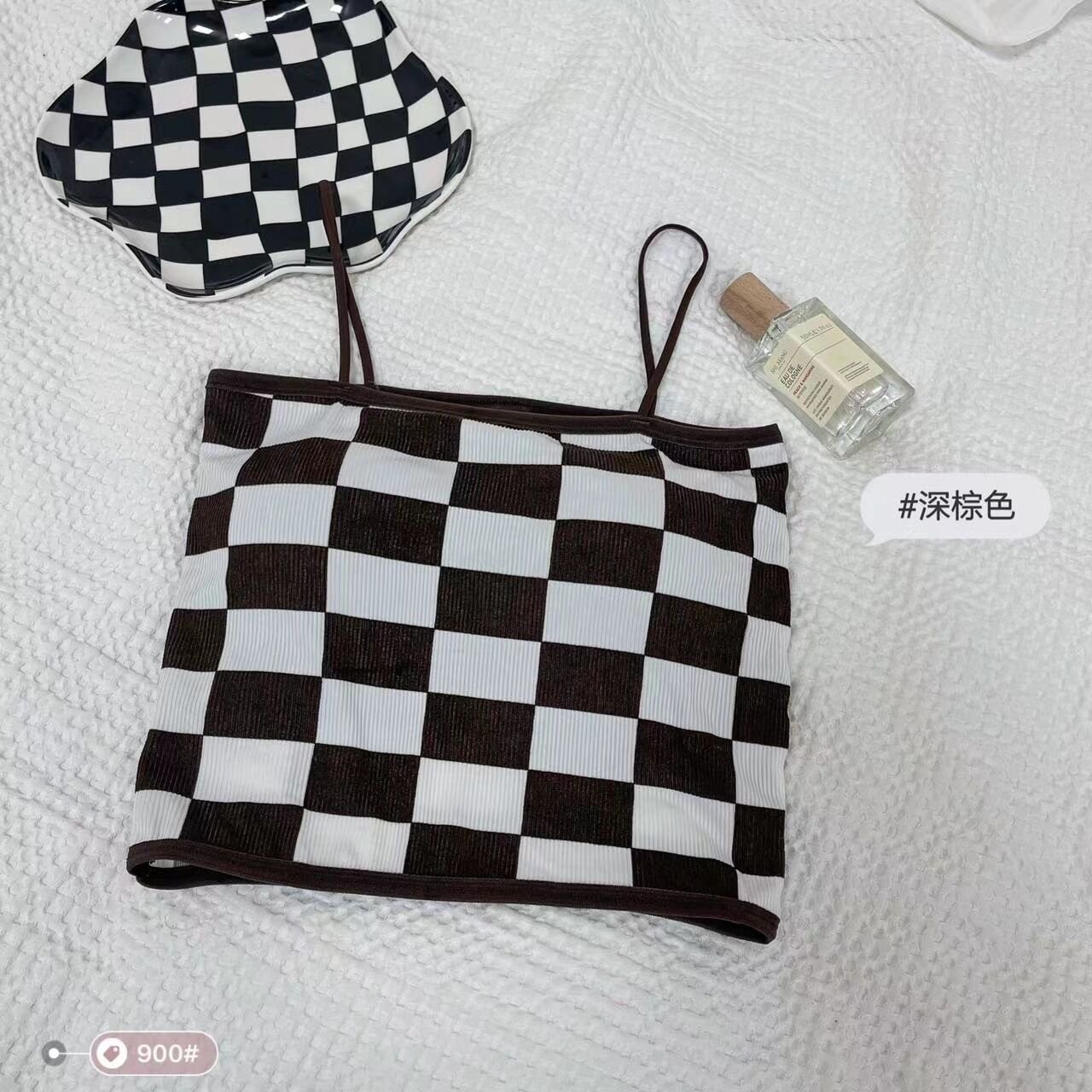Chess Design Light Padded Camisole/Long Bra — view 5