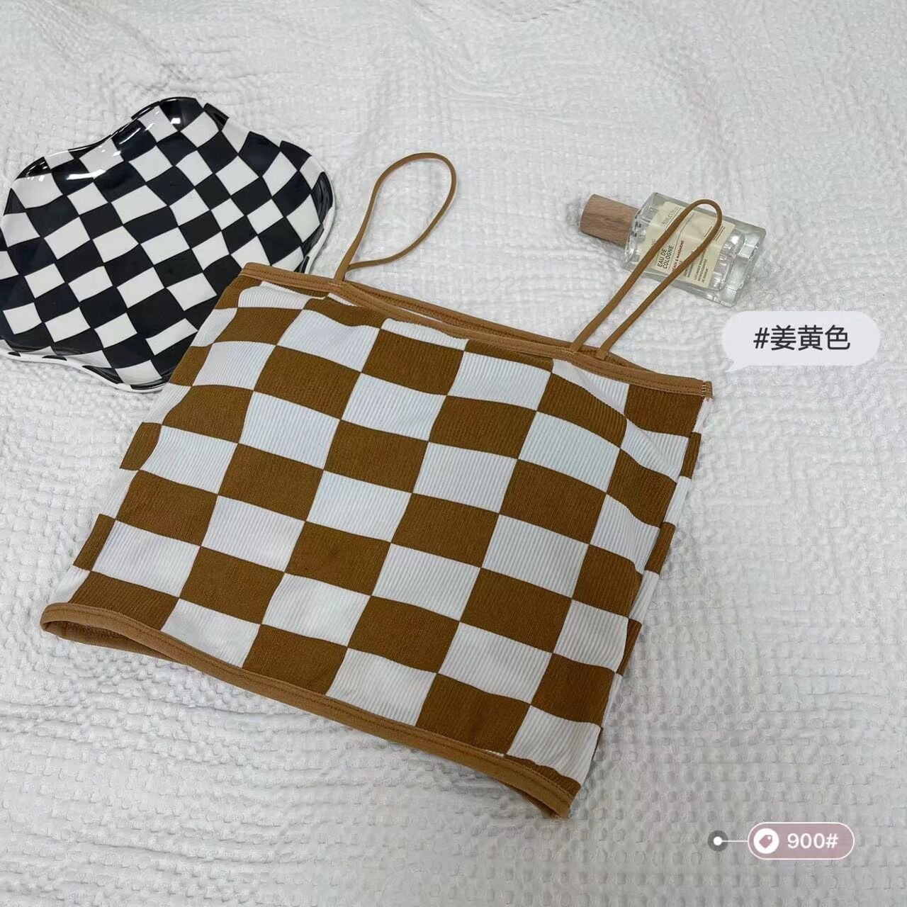 Chess Design Light Padded Camisole/Long Bra — view 7