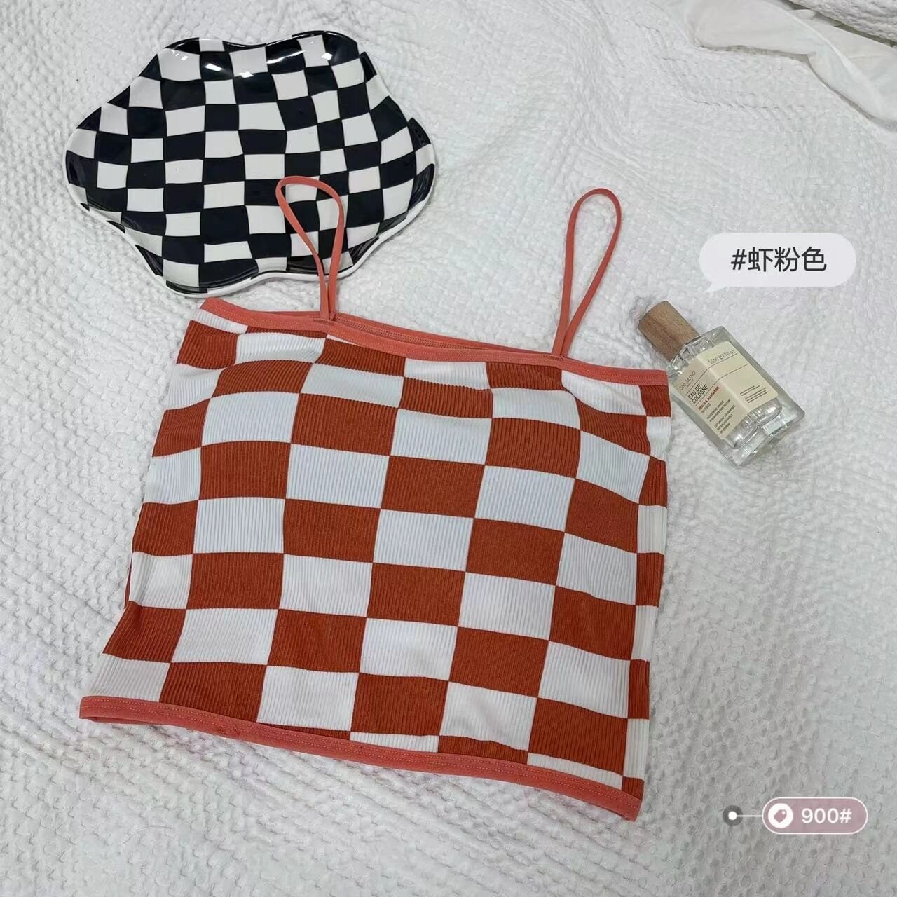 Chess Design Light Padded Camisole/Long Bra — view 8