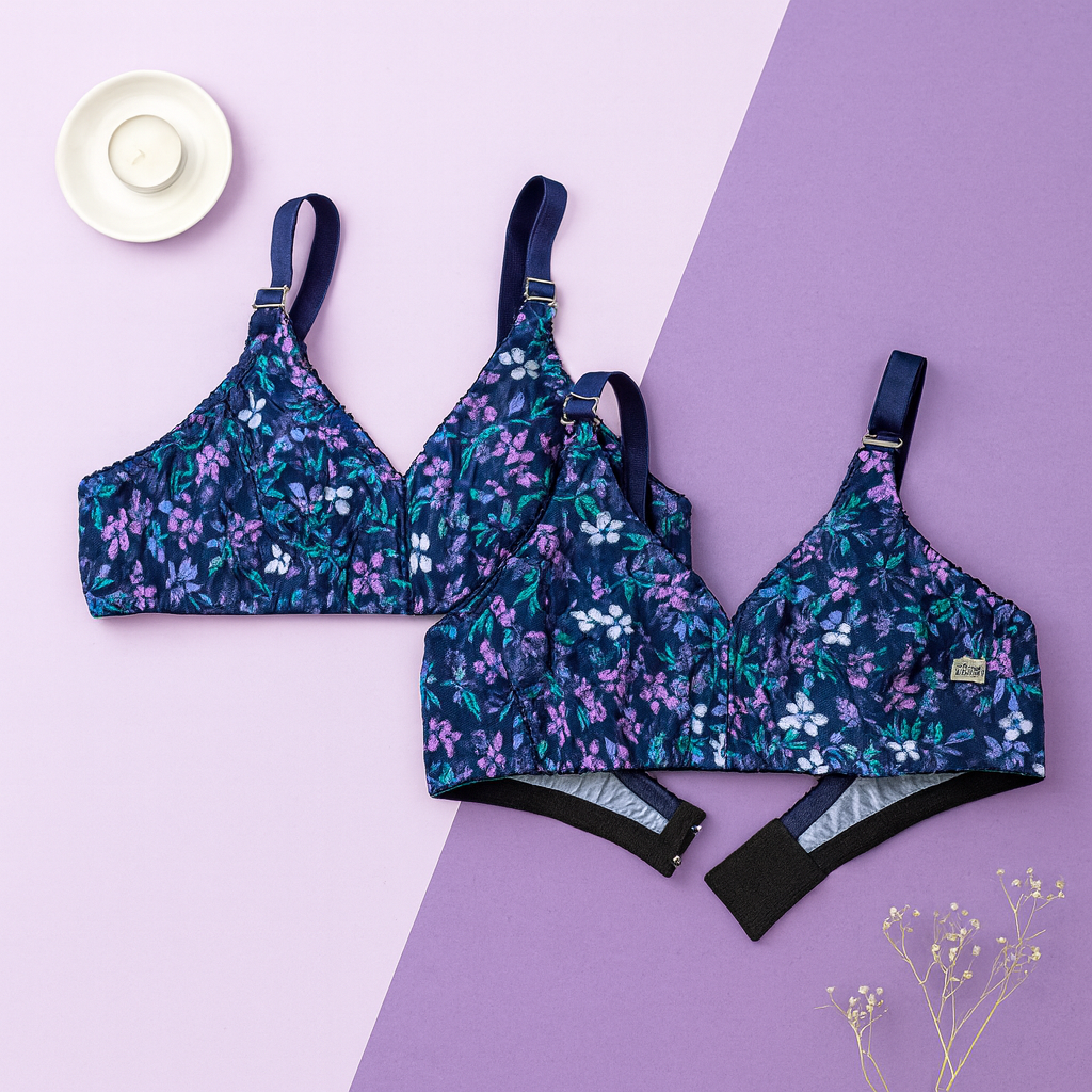 Colorfull Design Mix  Fabric Bra — view 4