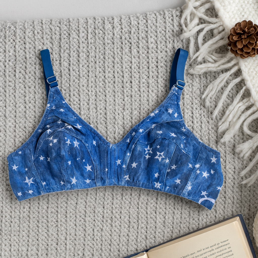 Colorfull Design Mix  Fabric Bra — view 5