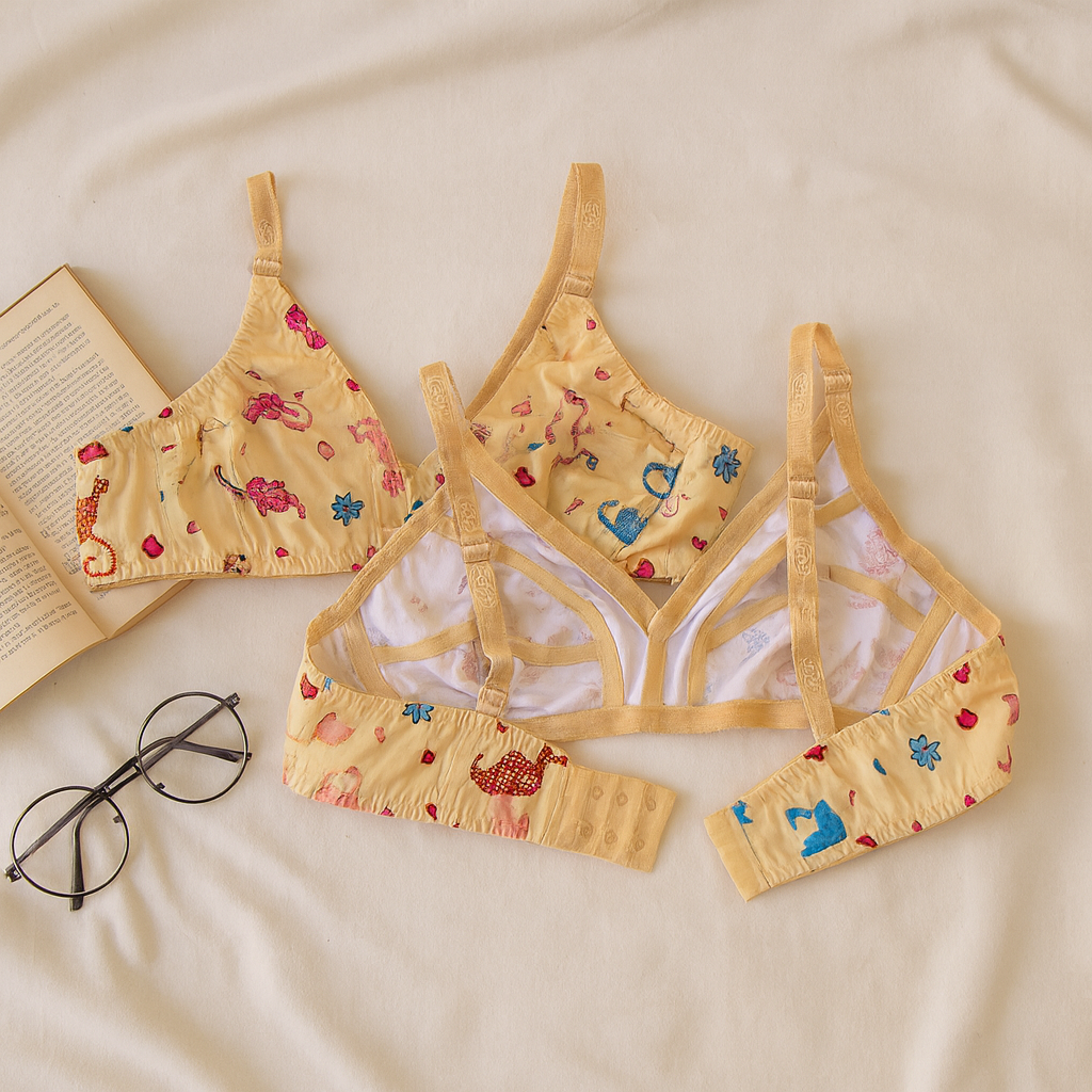 Colorfull Design Mix  Fabric Bra — view 9