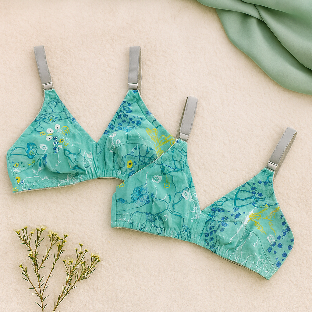 Colorfull Design Mix  Fabric Bra — view 10