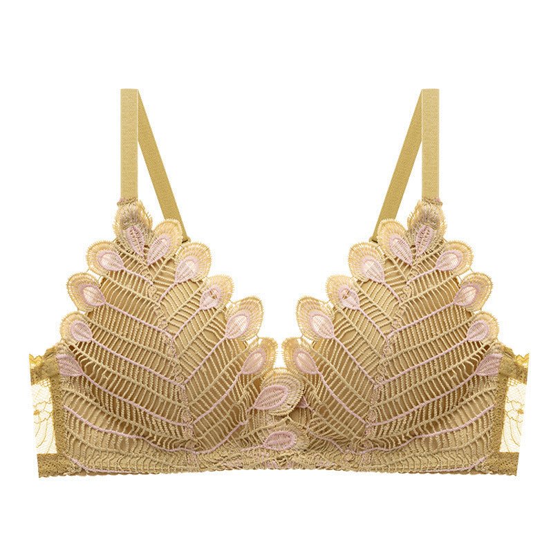 Crochet Thin Light Padded Leaf Design Bra — view 3
