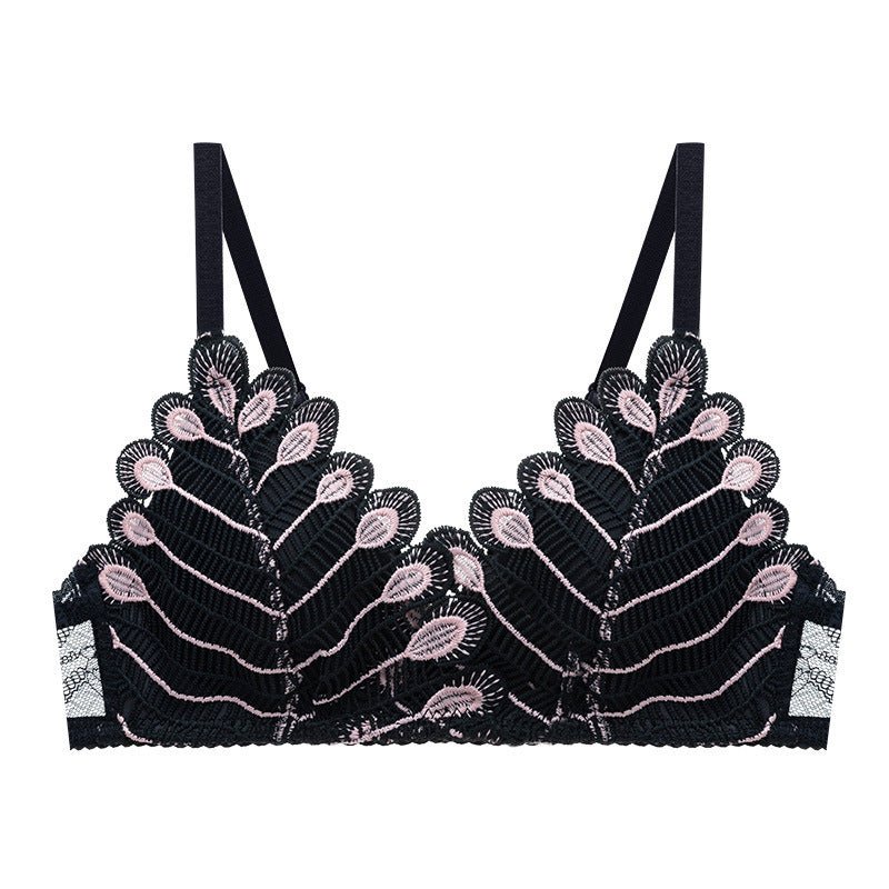 Crochet Thin Light Padded Leaf Design Bra — view 4