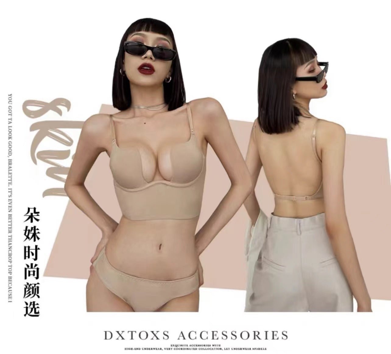 Deep Back Medium Padded Pushup Bra — view 2