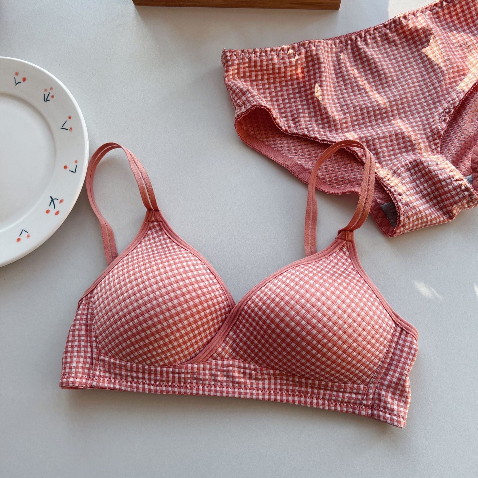 Dotted Cross Type Soft & Smooth Wireless Padded Bra — view 13