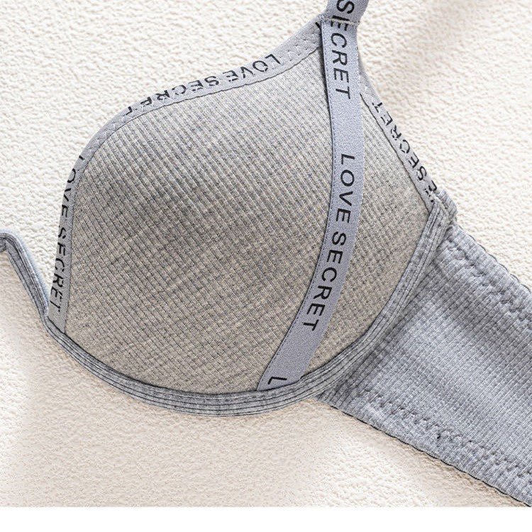 Double Padded Plunge Design Jersey Pushup Bra — view 3