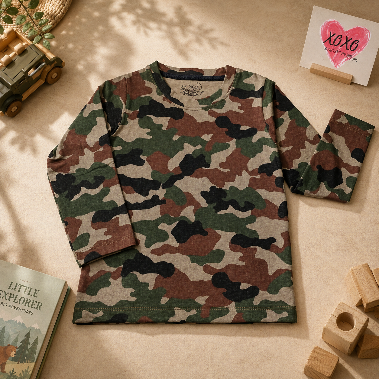 Dreamy Doodles Camo Adventure Boys Full-Sleeve Top