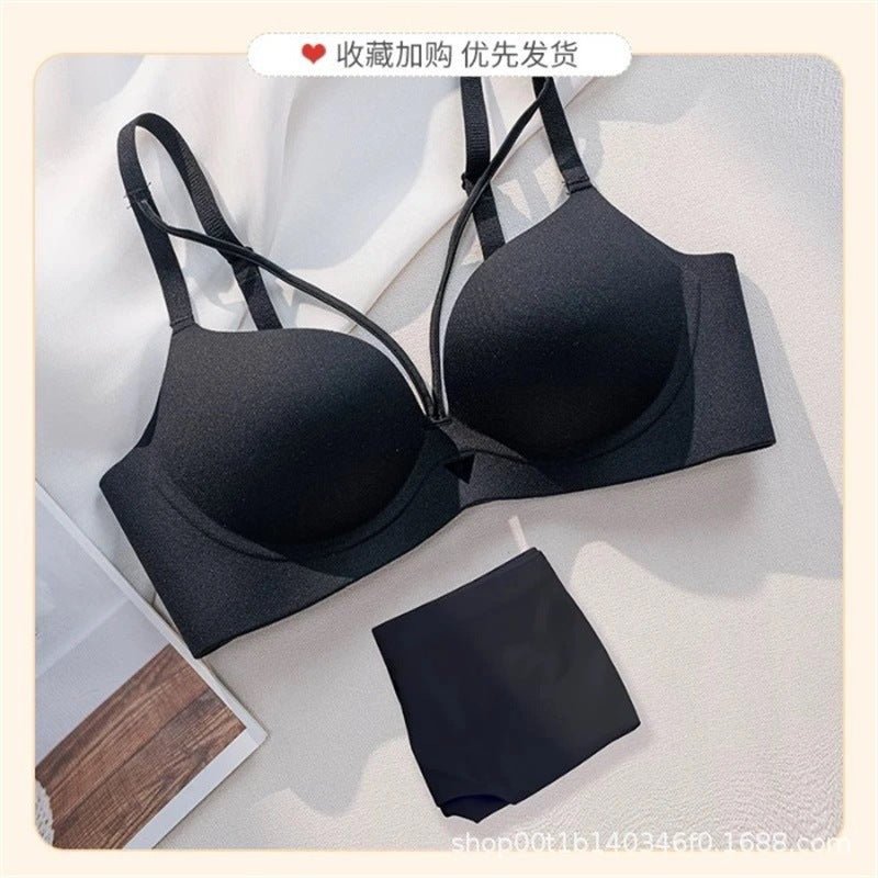 Elastane Foamy Double Padded Front Stripped Bra Set — view 3
