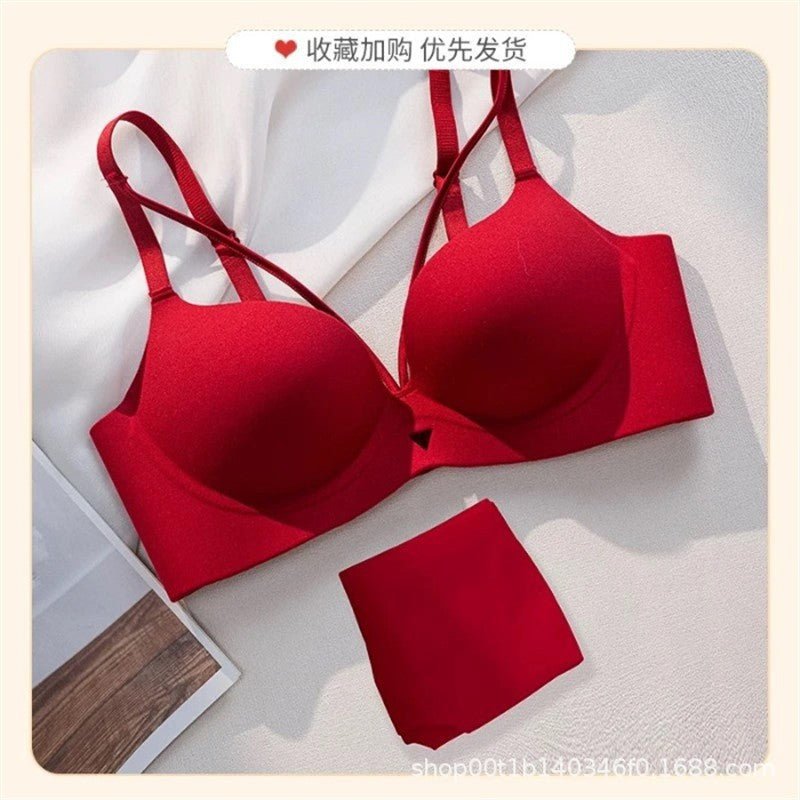 Elastane Foamy Double Padded Front Stripped Bra Set — view 5