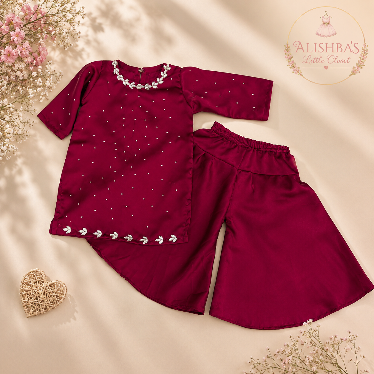 Embellished Shirt with Sharara By Alishba — view 3