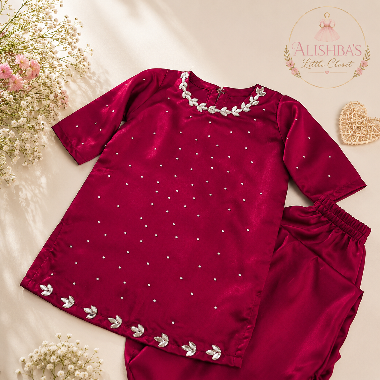 Embellished Shirt with Sharara By Alishba — view 4