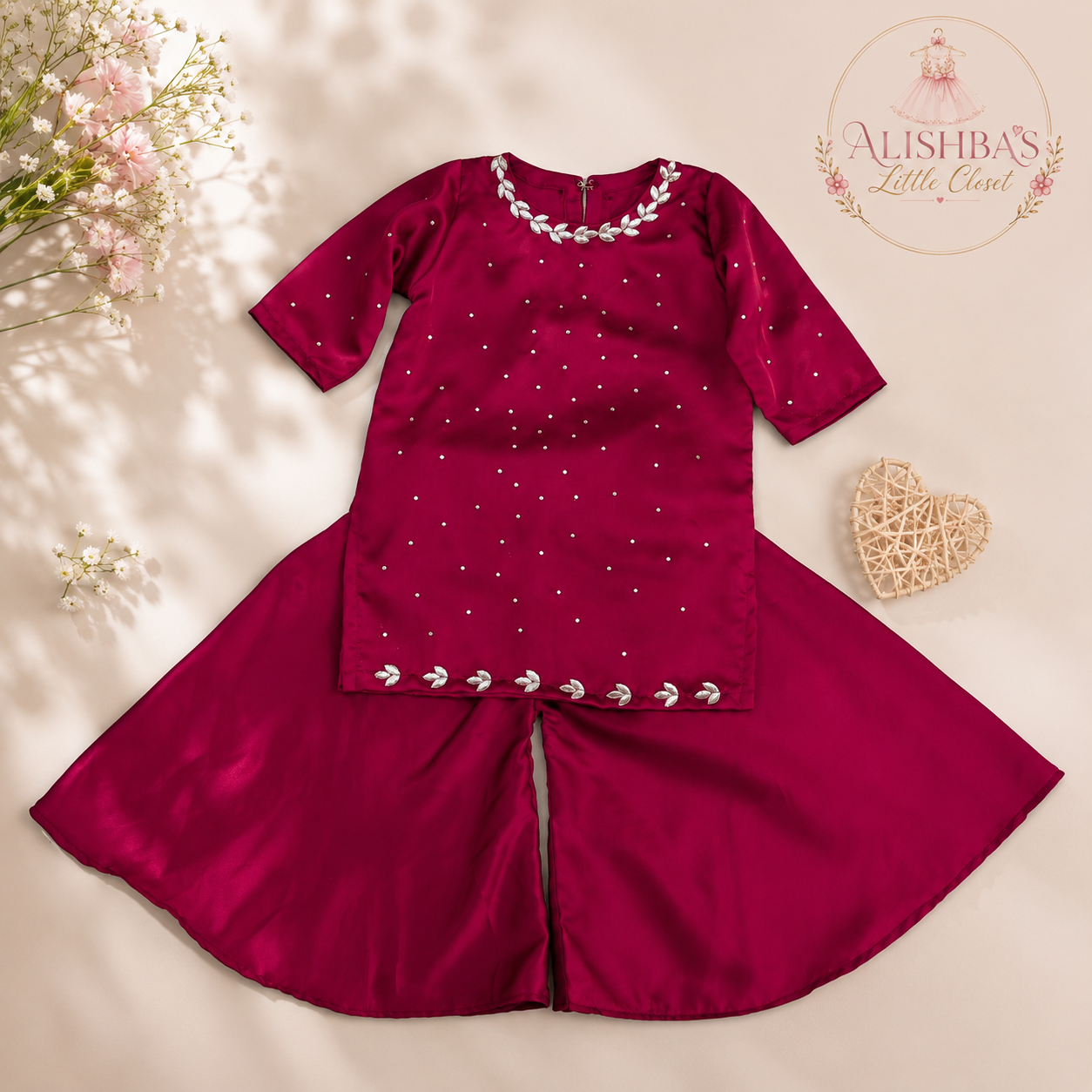 Embellished Shirt with Sharara By Alishba — view 5