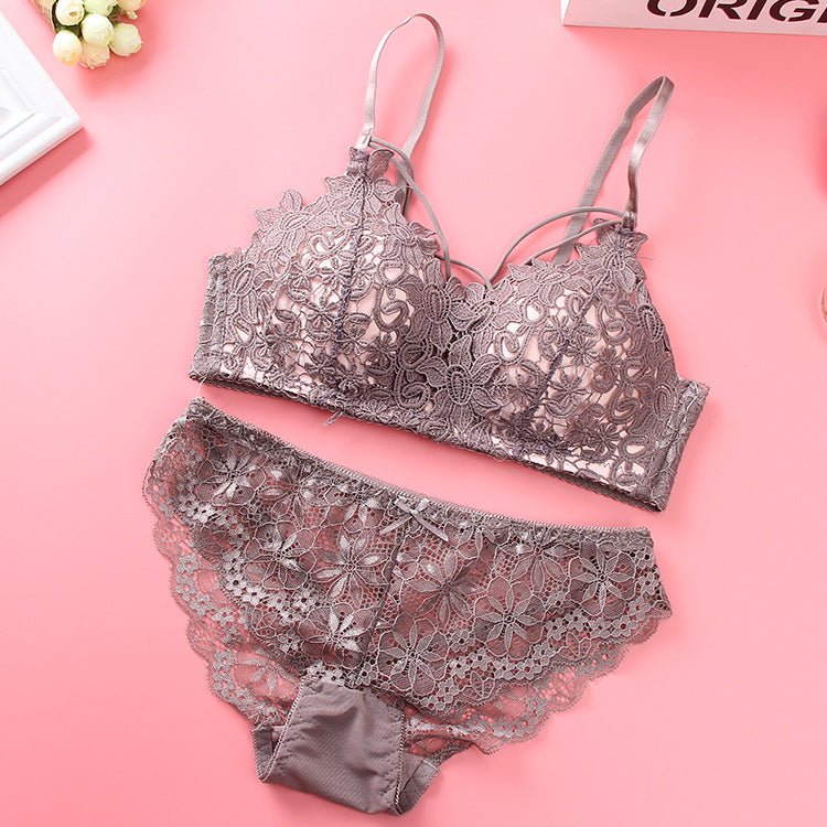 Floral Light  Padded Bridal Wear Bra & Underwear Set — view 4