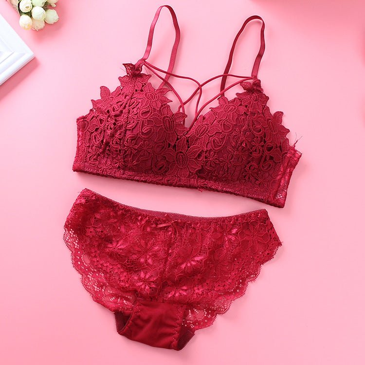 Floral Light  Padded Bridal Wear Bra & Underwear Set — view 5