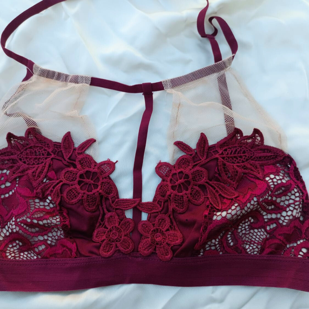 Flower Design Very Elegant  Soft Bra & Underwear Set — view 7