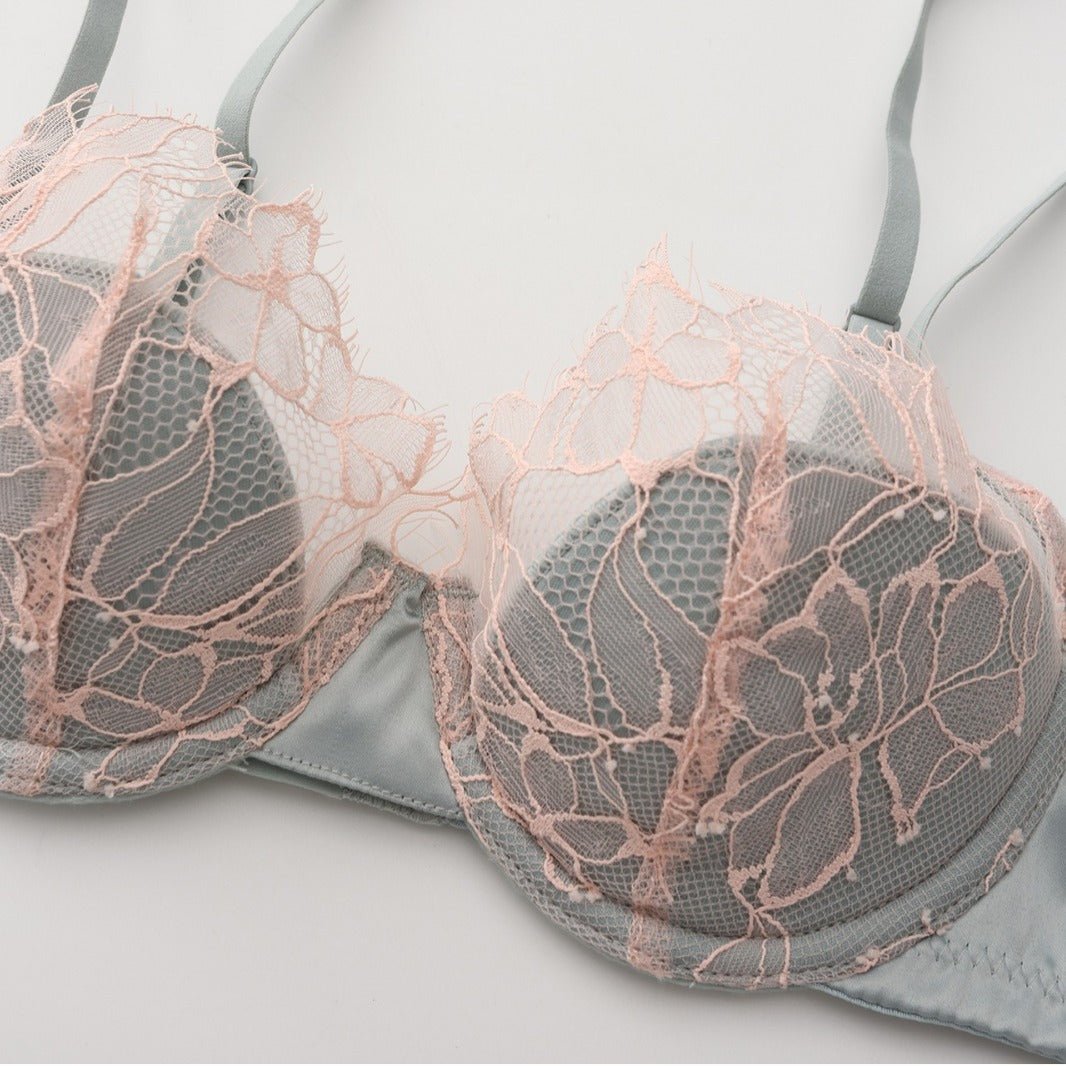 French Style Net Elegant Non Padded Bra Set — view 4