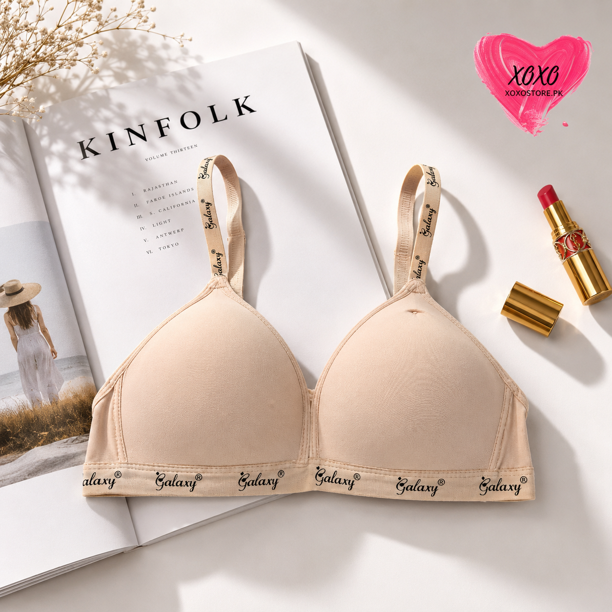 Galaxy Written Very Soft Daily Wear T-Shirt Bra — view 4
