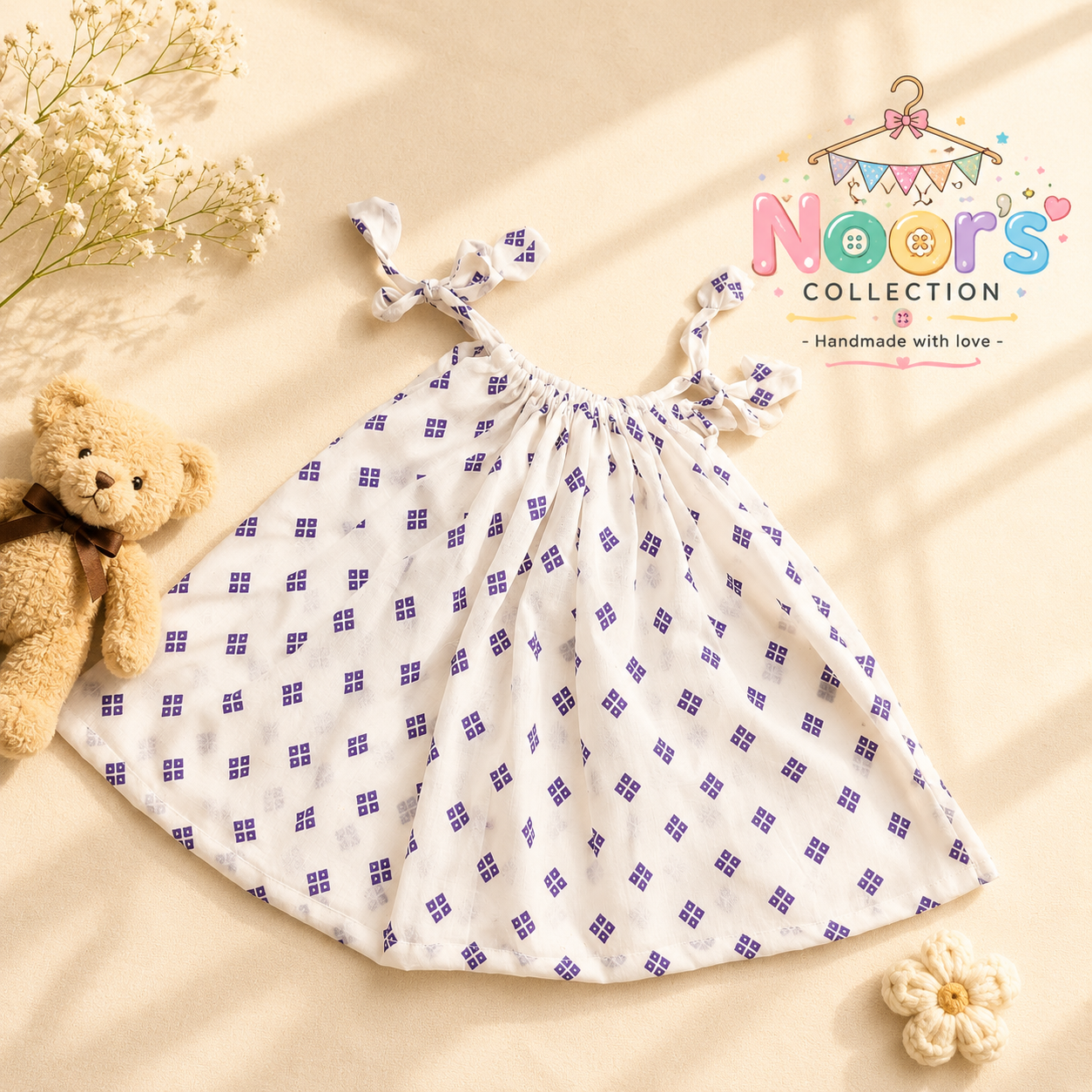 Girls Cotton Dress &amp; Shorts Set – Noor's Collection — view 2