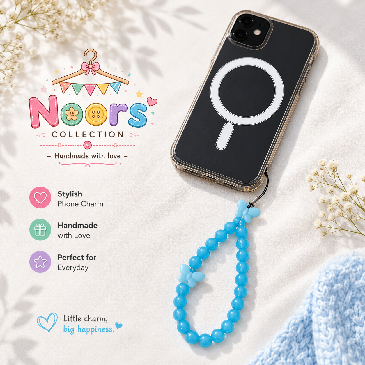 Handmade Beaded Phone Charms By Noor's Collection — view 3