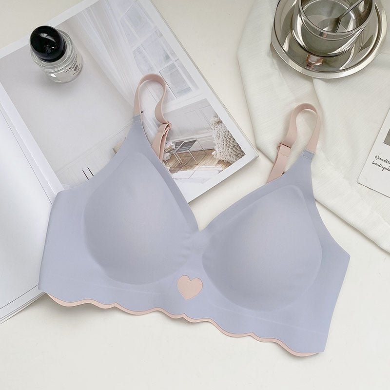 Heart Design Elastane Silicon Type Daily Wear Single Padded Bra With Removeable Pads — view 3
