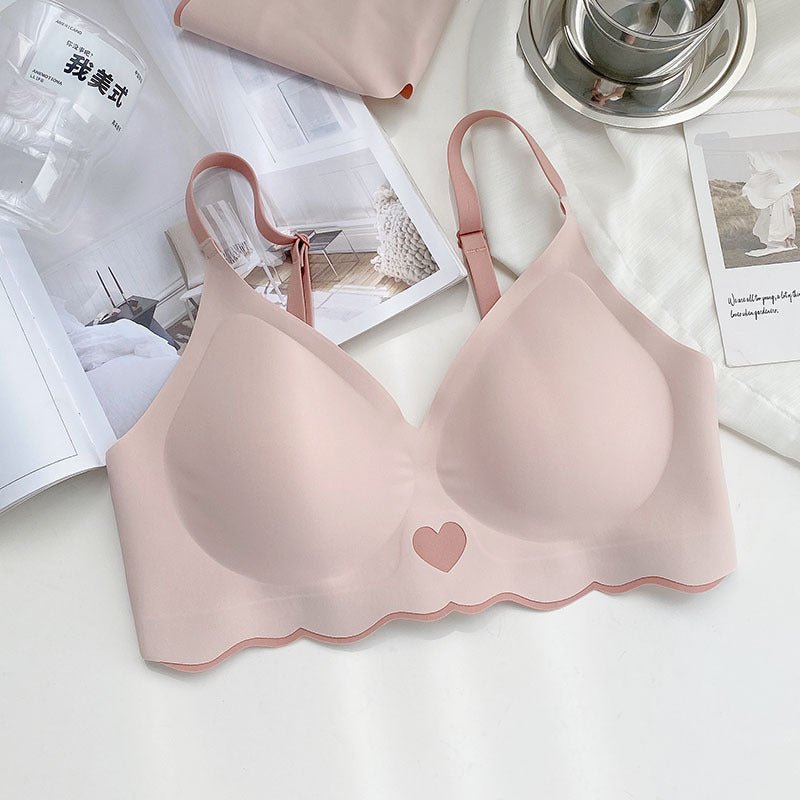Heart Design Elastane Silicon Type Daily Wear Single Padded Bra With Removeable Pads — view 4