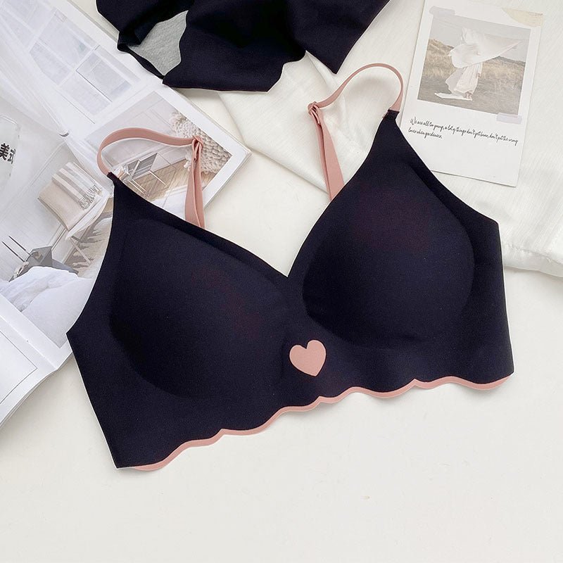 Heart Design Elastane Silicon Type Daily Wear Single Padded Bra With Removeable Pads — view 5