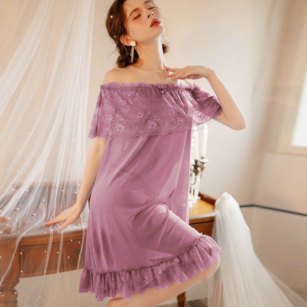 Off Shoulder Design Net Nighty (711) — view 2