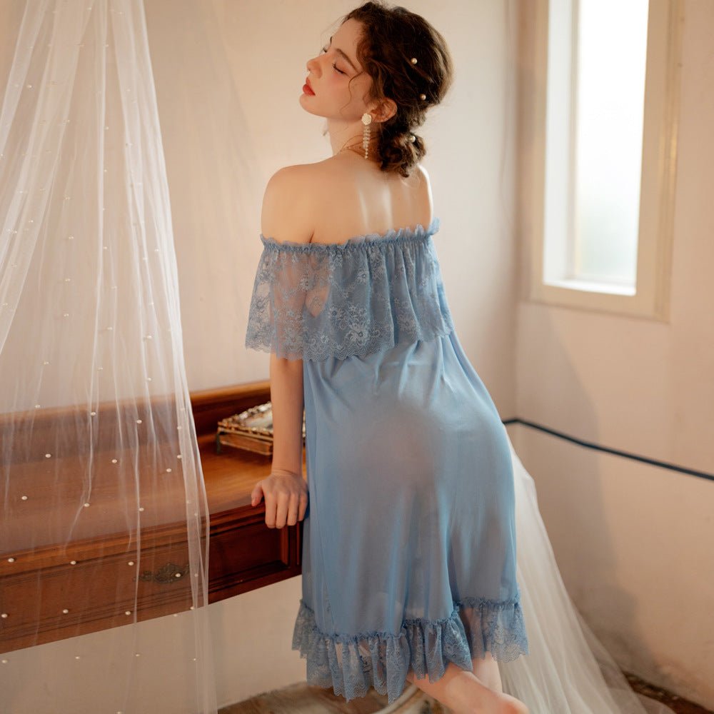 Off Shoulder Design Net Nighty (711) — view 4