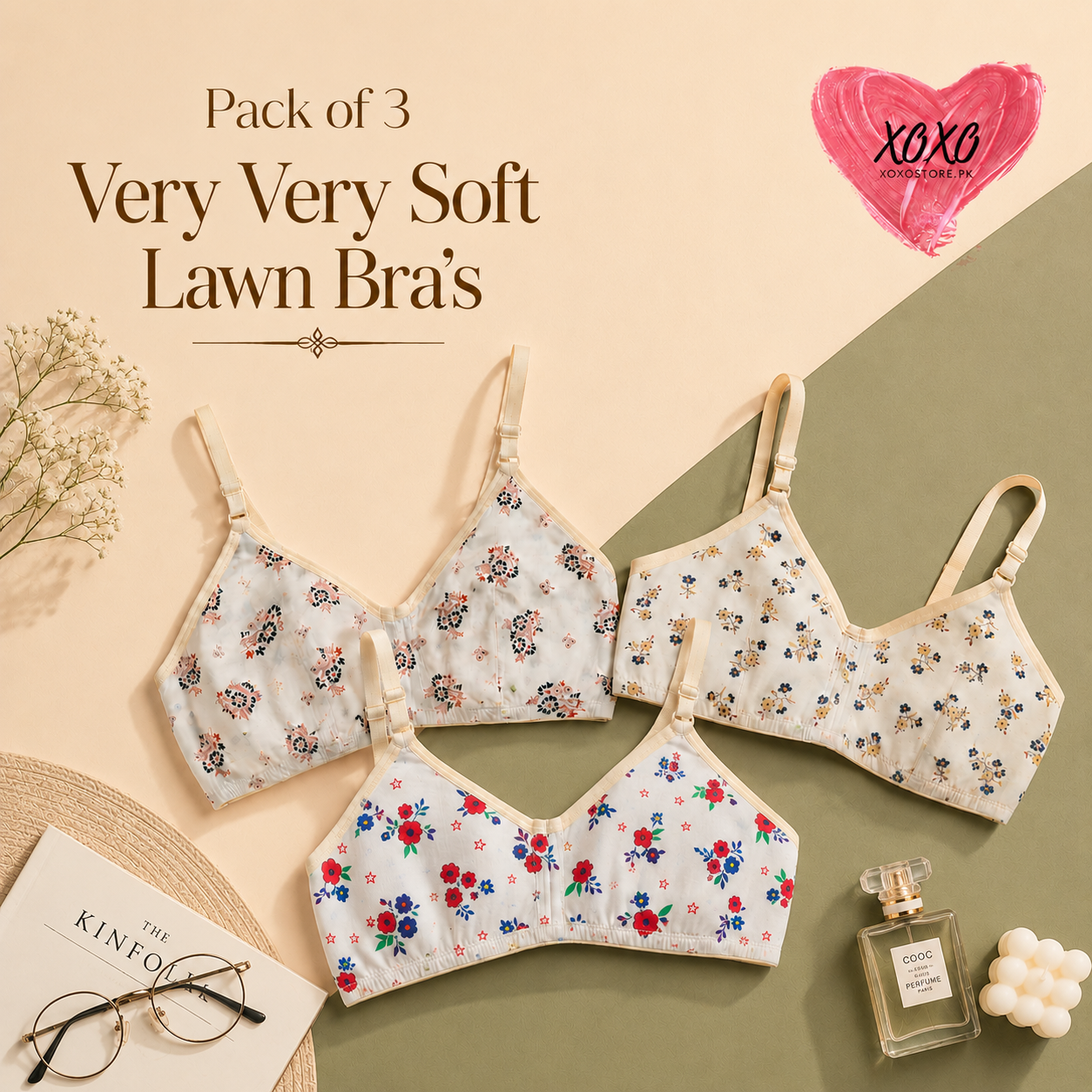 Pack of 3 Very Fine Quailty Lawn Bra's — view 3