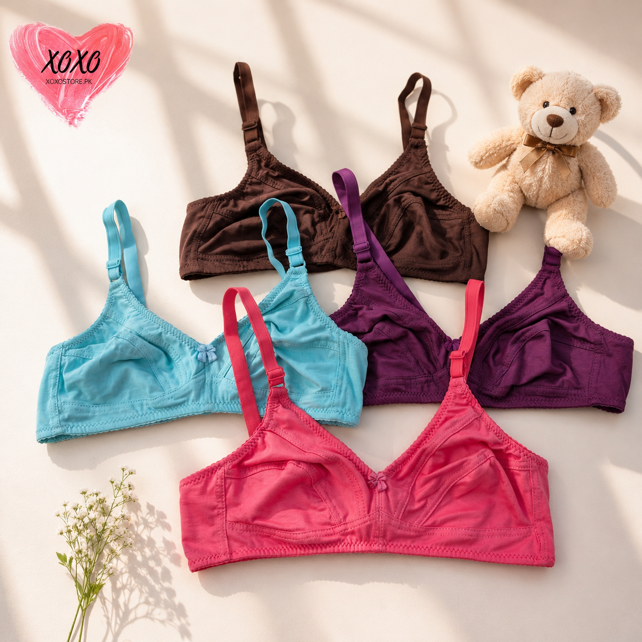 Pack of 4 Fine Quailty Cool Colors Breathable Bra — view 7