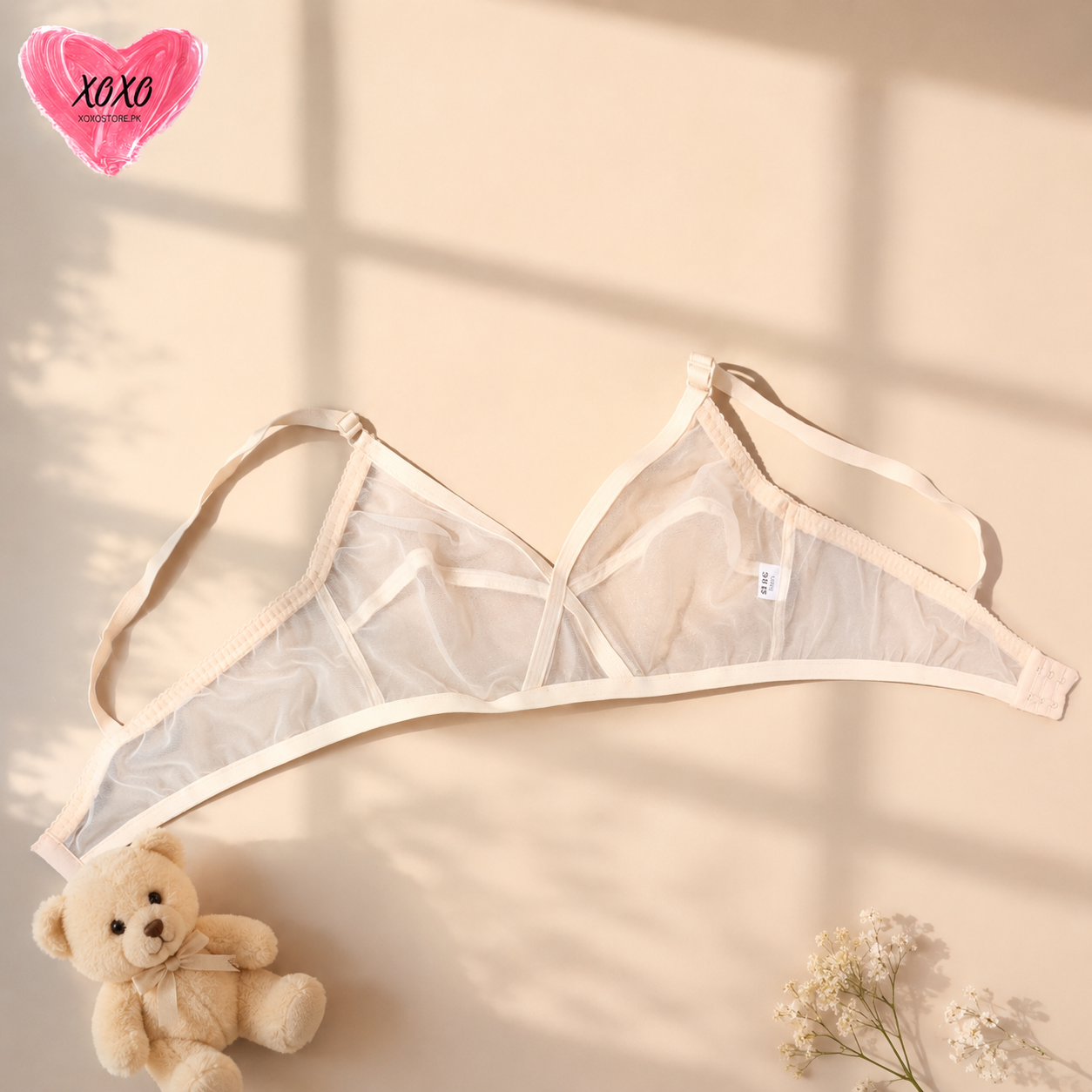Pack of 4 Hollow Xoxo Soft Net Bra — view 4