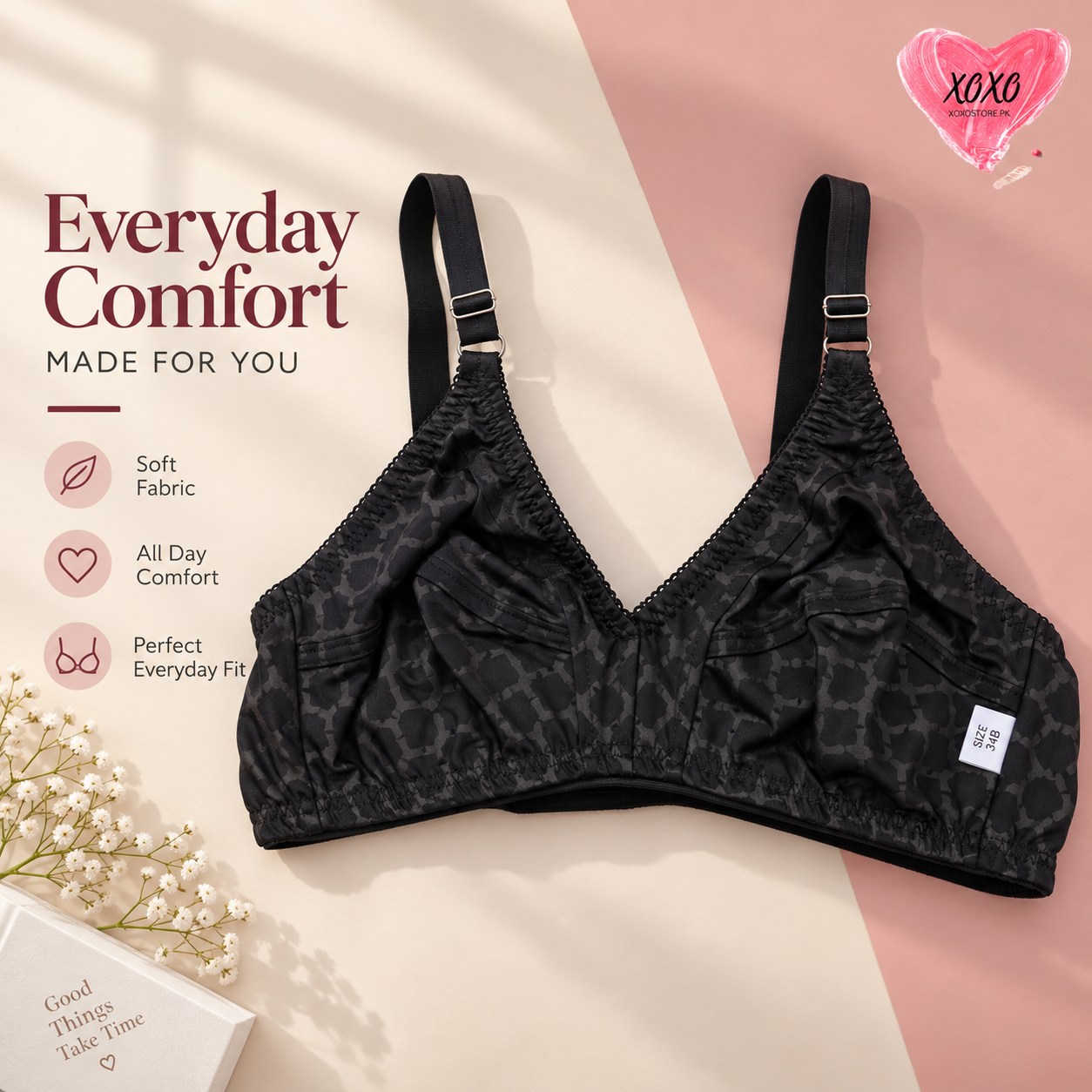 Pack of 4 Textured Daily Wear Bra — view 4
