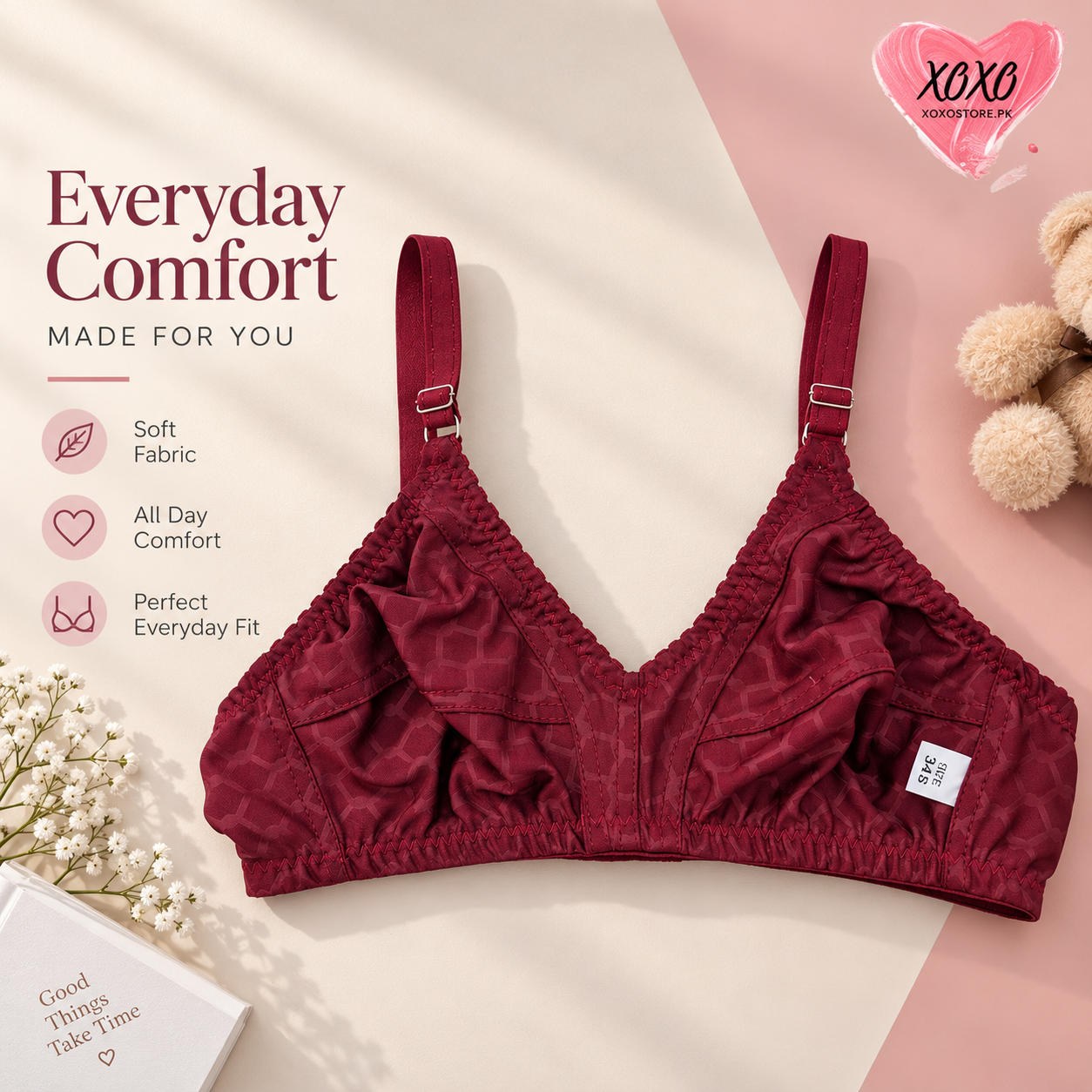 Pack of 4 Textured Daily Wear Bra — view 6