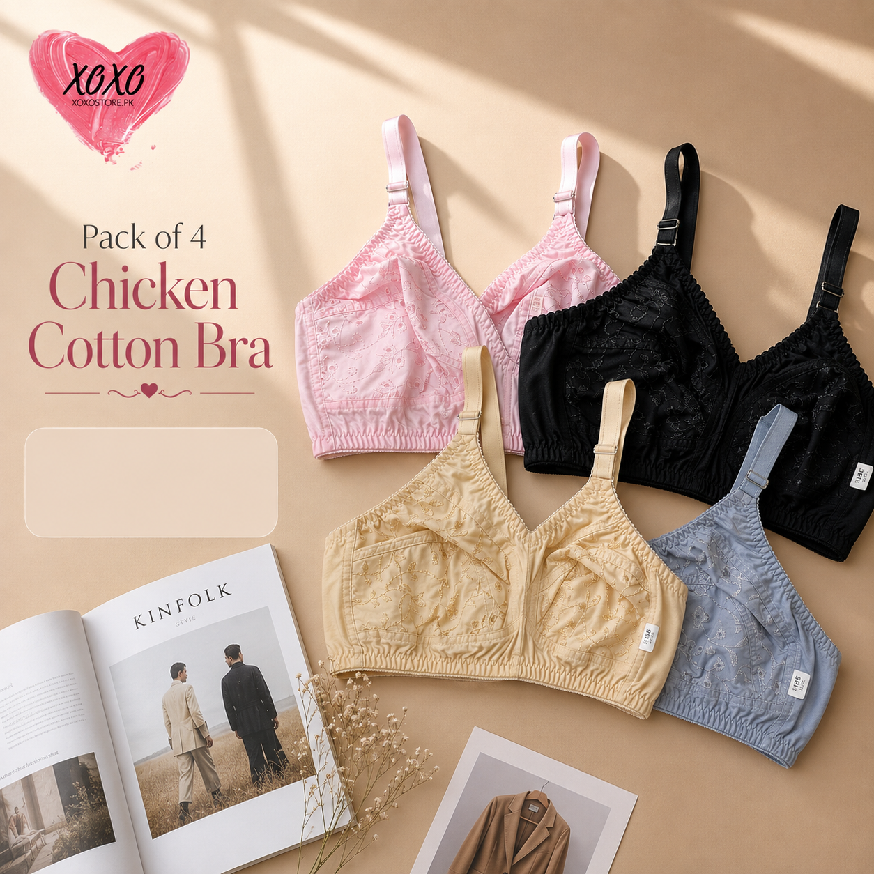 Pack of 4 Very Fine Quailty Chicken Cotton Bras — view 7