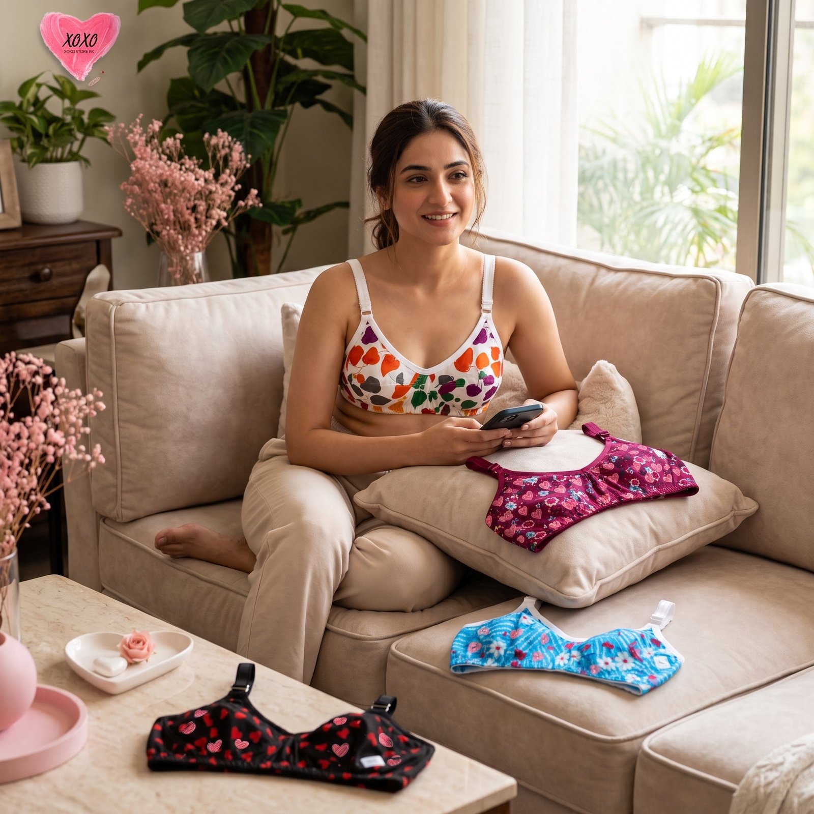 Pack of 4 Xoxo Cotton Cool Design Bra's — view 2