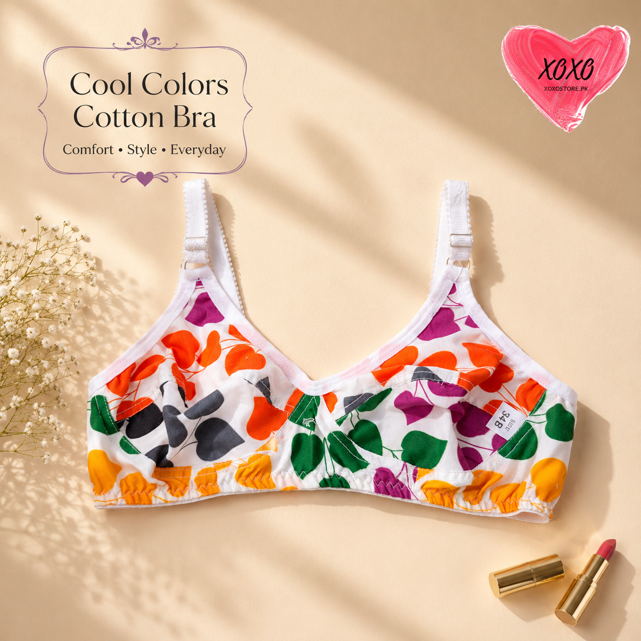 Pack of 4 Xoxo Cotton Cool Design Bra's — view 3