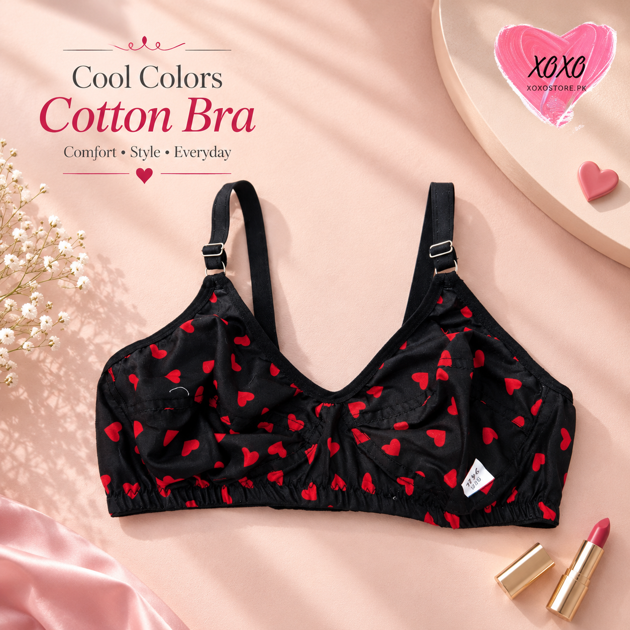 Pack of 4 Xoxo Cotton Cool Design Bra's — view 6