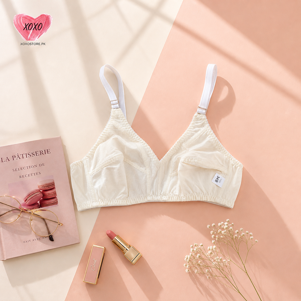 Pack of 4 Xoxo Digital Printed & Simple Thick  Cotton Bra's — view 6